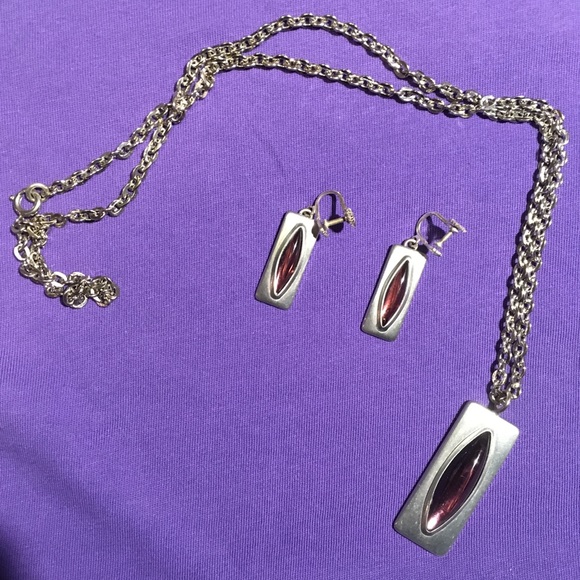 Vintage pewter and amethyst set by Jergen Jensen - Picture 1 of 2